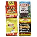 Puerto Rican Variety Pack Ground Coffee - 4 Local Favorites in 8 Ounce Bags V.3 (2 Pound Total) Includes 2 Envelopes Of Sason Accent
