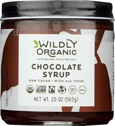 WILDERNESS PRODUCTS, Syrup, Chocolate, Pack of 6, Size 20 OZ, (Gluten Free GMO Free Kosher Vegan Wheat Free Yeast Free 95%+ Organic)