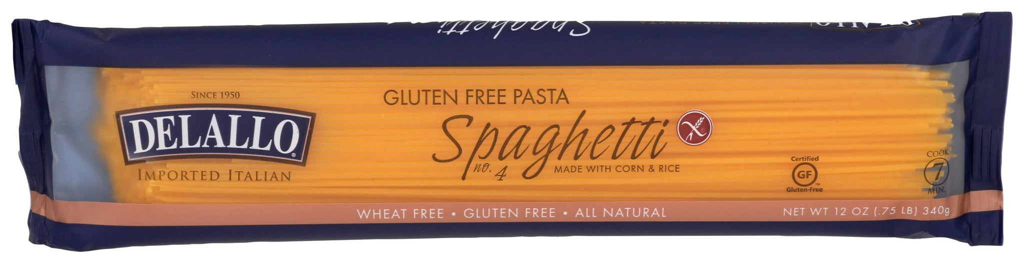 Cupful Delallo Pasta Gluten Free Corn and Rice Spaghetti, 12 oz(it)