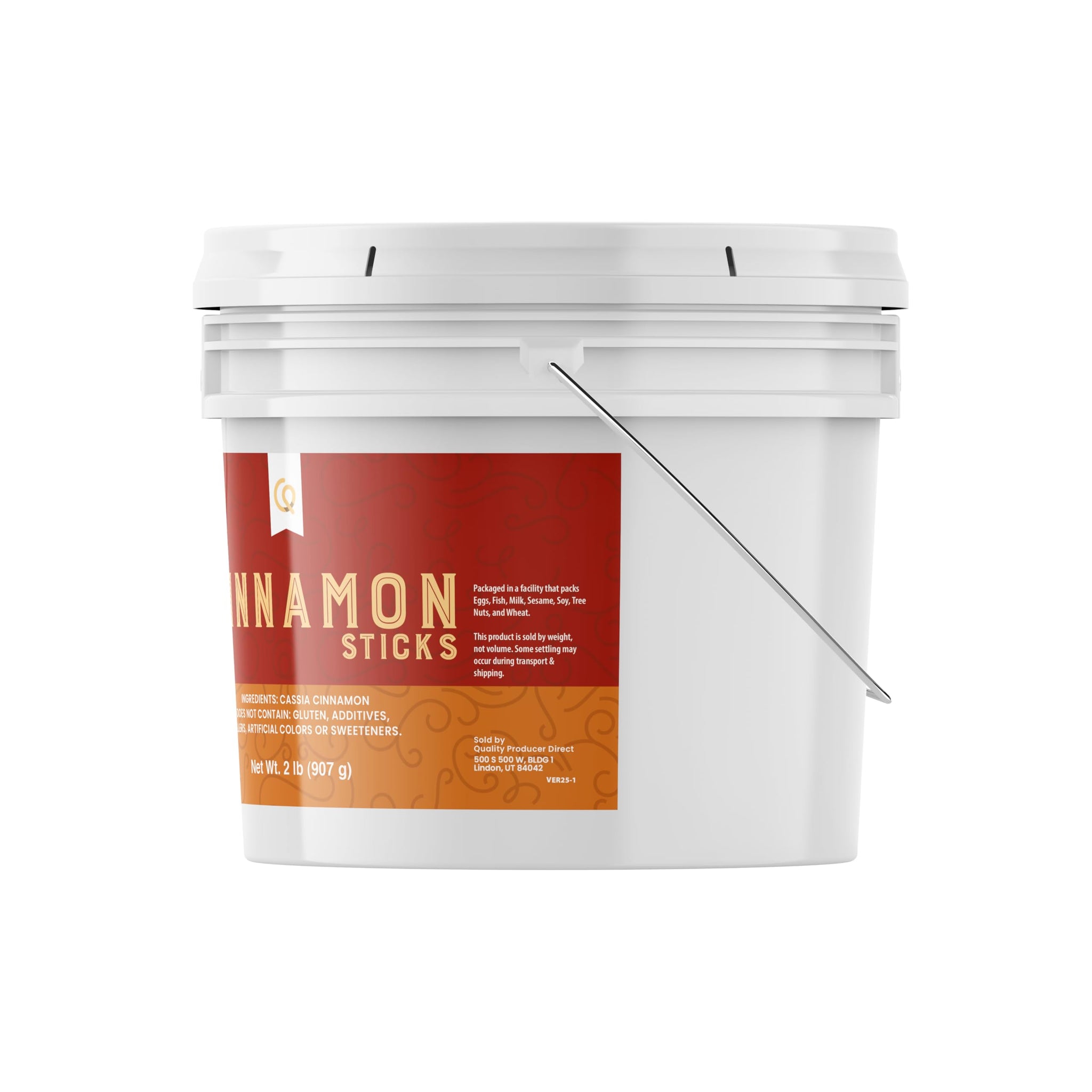 Quality Producer Direct Cinnamon Sticks, 1 Gallon, 3” Length, Gluten-Free, Preservative-Free, BPA-Free Reusable Bucket