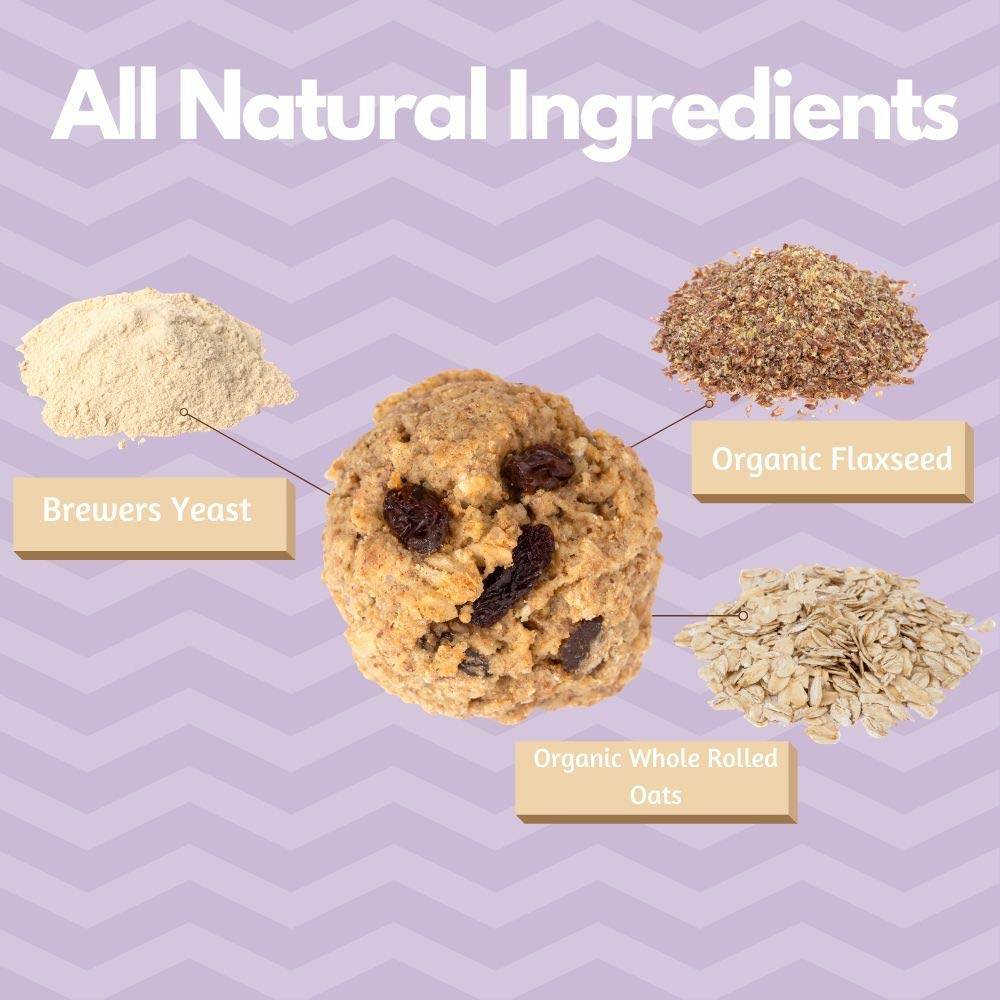 MilkBliss Lactation Cookies Mix- Oatmeal Raisin Breastfeeding Cookie Supplement Support for Breast Milk Increase- 15oz