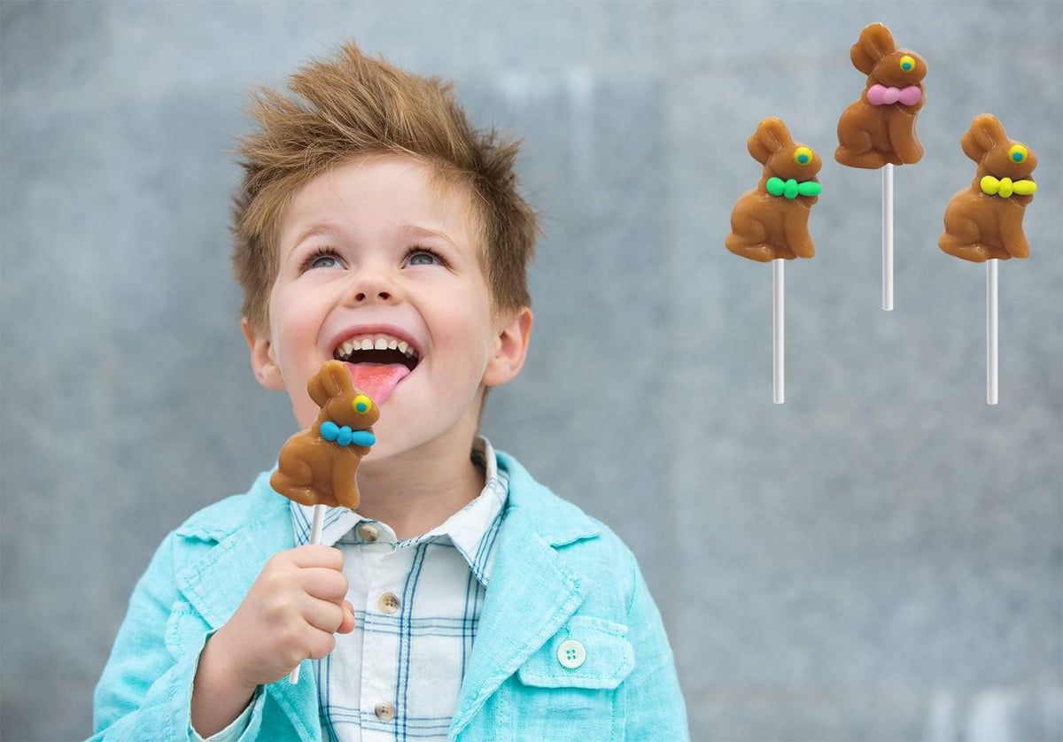 Fruidles Easter Bunny Lollipops Suckers, Colorful Easter Eggs, Fat-Free - Individually Wrapped Easter Pops (Pack of 36)