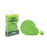Ooze Resolution Glass Cleaner Caps (1 Large, 2 Small, Black/Green Bundle) Silicone Stretch Caps - Universal Caps for Cleaning, Storage, Odor Proofing
