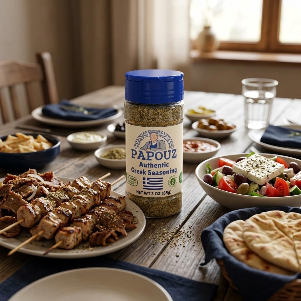 Papouz Greek Seasoning All-Purpose Mediterranean Seasoning & Rub - Multi Pack Spice Mix for Chicken, Potatoes, Beef, Lamb, Pork, Fish, Gyros