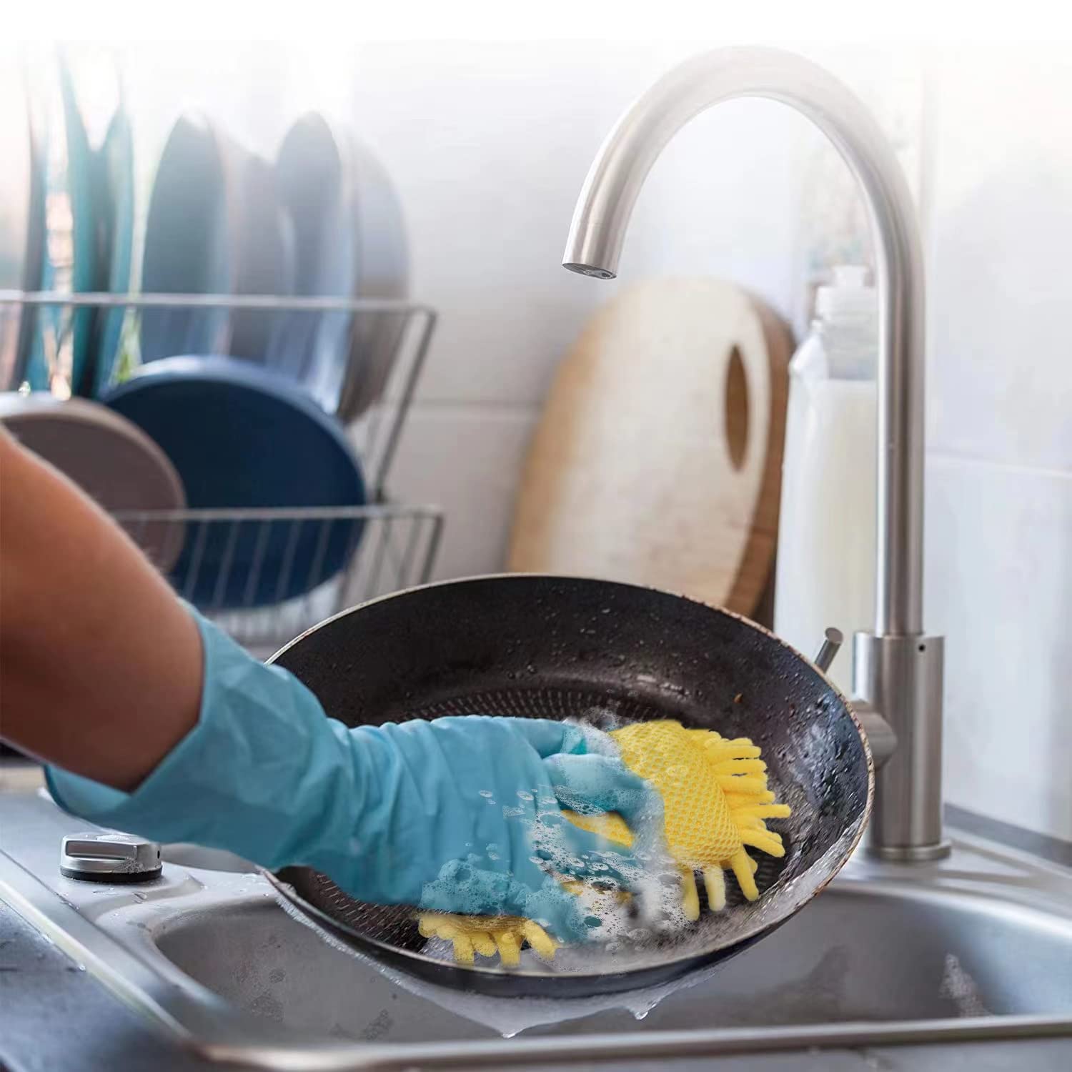 Kitchen by Scrub- it - Non-Scratch Microfiber Sponge for Multi-Purpose Scrub Sponges Along with Heavy Duty Scouring Power - Effortless Cleaning