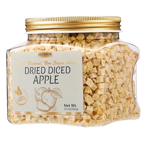 Premium Dried Diced Apples,10 Oz /283g,1 Ingredient Made with 100% Natural Apple, No Sugar Added Dehydrated Apple, No Additives & No Flavoring.