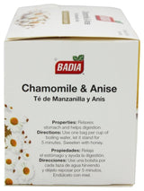 BADIA Tea Chamomile and Anise 25 BG 2 Pack
