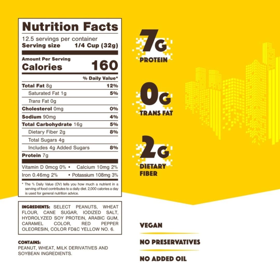 GAME NUTS Original Crunchy Roasted Peanuts, Baked Not Fried, Vegan Snack, Protein-Packed Energy Boost, Guilt-Free Crunch, 14.1oz Jar (6-Pack)