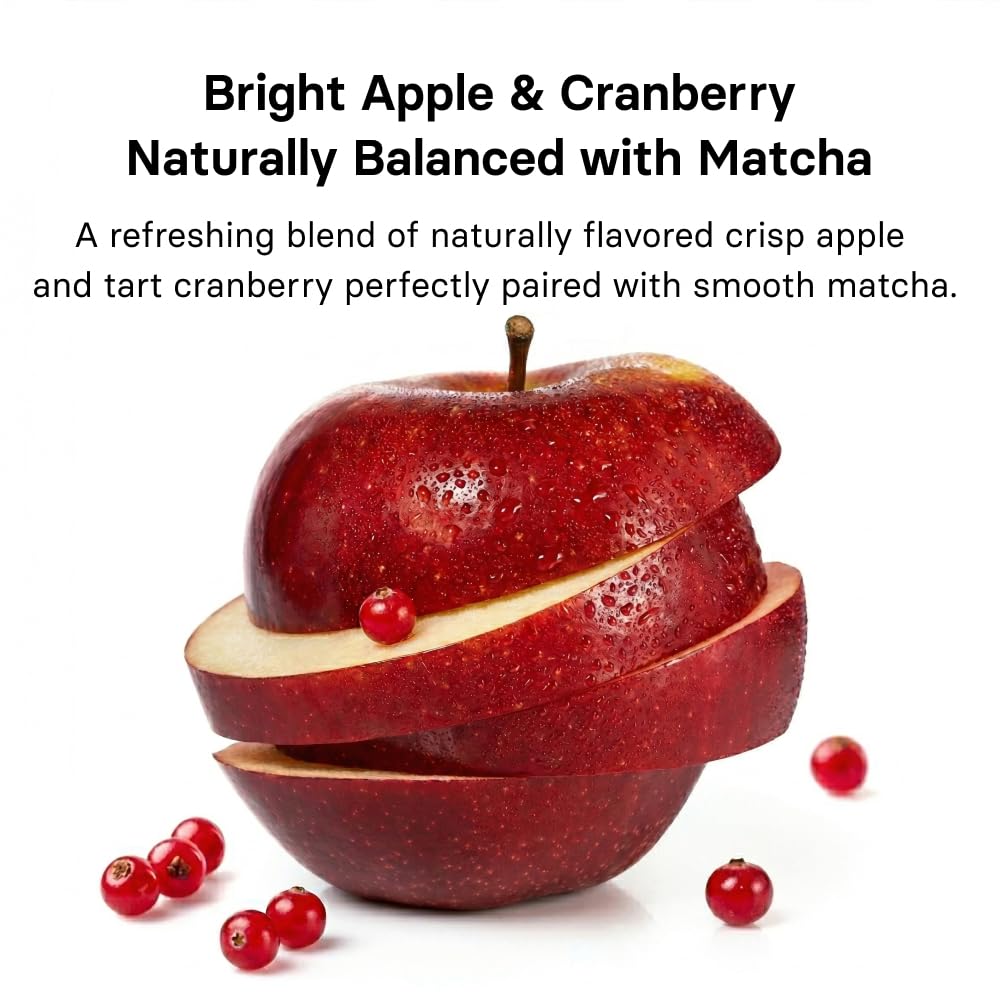Osulloc Matcha Plus+ Gut Ease (Apple & Berry Flavor), Matcha & Probiotics Blend, Natural Sweet fruity flavor, 10 Count