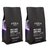 Ferris Coffee & Nut Co. West Coast Blend Gourmet Dark Roast Coffee Beans - Specialty Roasted Whole Bean Coffee for Espresso, French Press, Drip