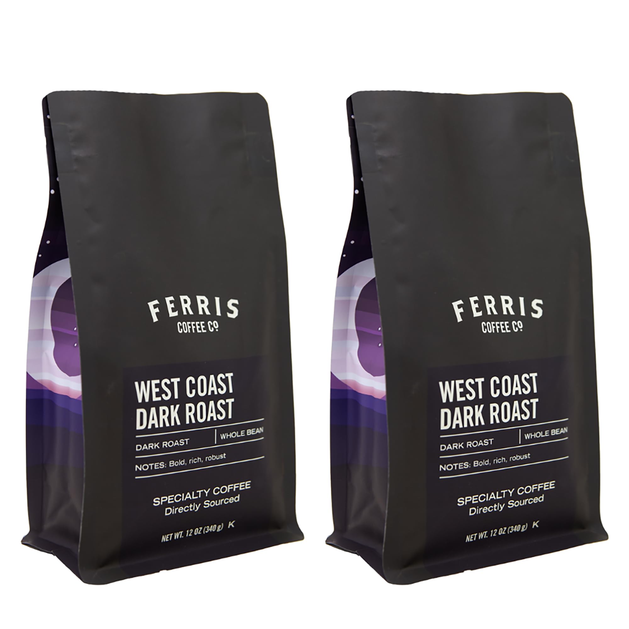 Ferris Coffee & Nut Co. West Coast Blend Gourmet Dark Roast Coffee Beans - Specialty Roasted Whole Bean Coffee for Espresso, French Press, Drip