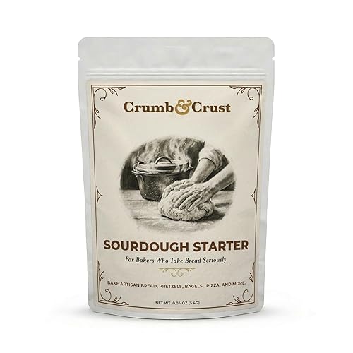 Crumb & Crust Premium Sourdough Starter Culture - Dehydrated Sourdough Starter w/Live Active Cultures for Artisan Bread Baking, Open Crumb & Crisp Crust - Natural Fermentation - Non-GMO - Made in USA