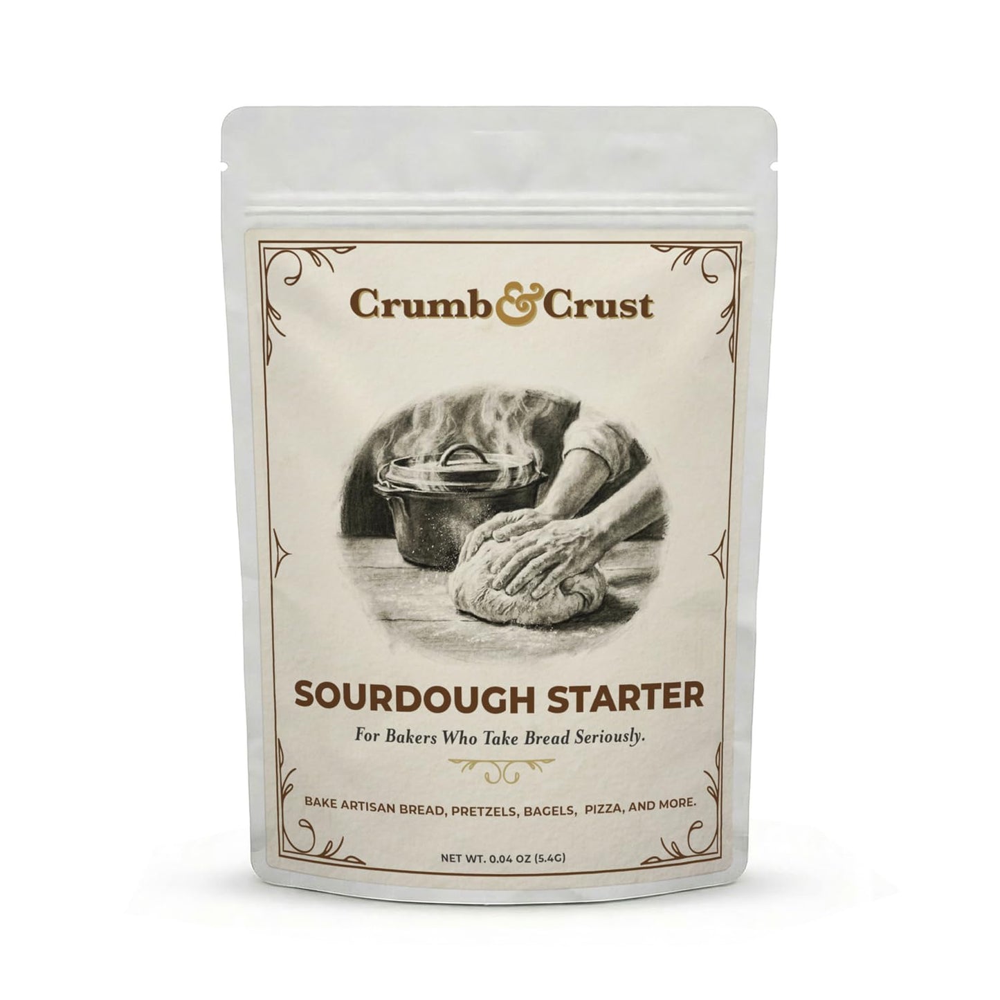Crumb & Crust Premium Sourdough Starter Culture - Dehydrated Sourdough Starter w/Live Active Cultures for Artisan Bread Baking, Open Crumb & Crisp Crust - Natural Fermentation - Non-GMO - Made in USA