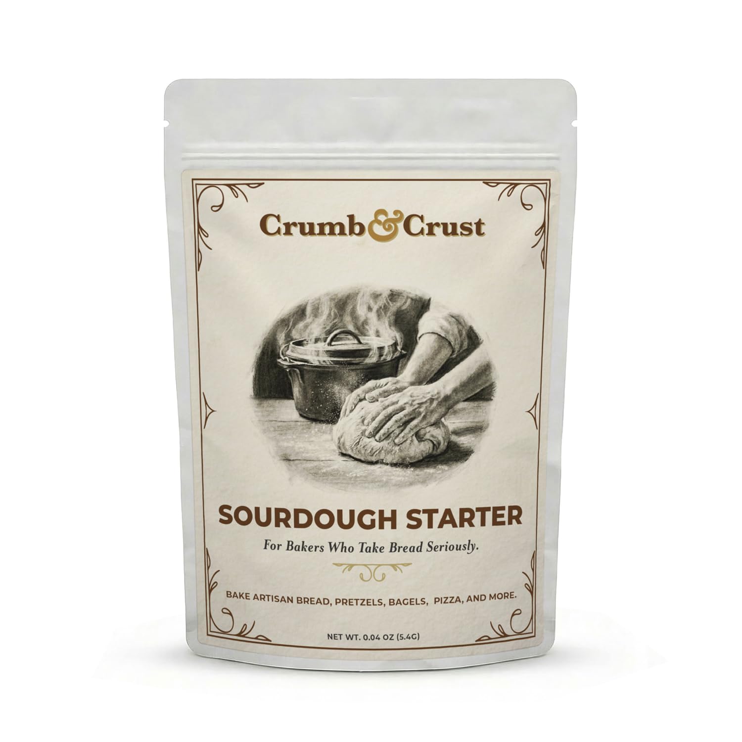 Crumb & Crust Premium Sourdough Starter Culture - Dehydrated Sourdough Starter w/Live Active Cultures for Artisan Bread Baking, Open Crumb & Crisp Crust - Natural Fermentation - Non-GMO - Made in USA