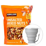 Kirkland Signature Mixed Nuts Unsalted Extra Fancy 40 oz - 2.5lb Item 1652577 Bundle with MORALZA Silicone Cup 200ml - 2 Items