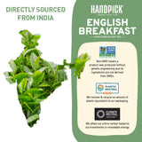 HANDPICK, English Breakfast Tea Loose Leaf (340g/12oz) Strong, Robust, High Caffeine Black Tea Loose Leaf | Non-GMO | Resealable, Ziplock Pouch | Brew