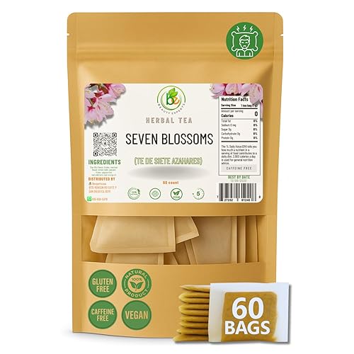 7 Siete Azahares Té (Seven Blossoms Tea) - 60 Tea Bags - 100% Natural, Vegan, Herbal - Gluten-Free, Non-GMO - by BexpertsUSA