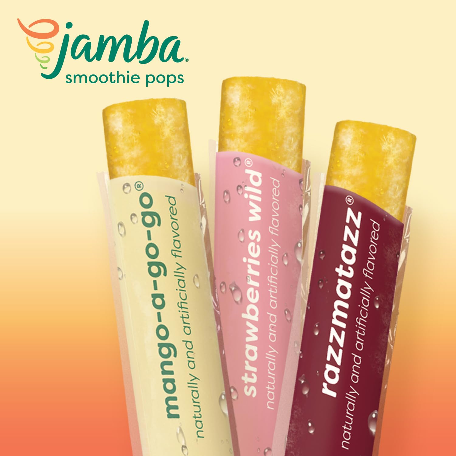 Jamba Smoothie Pops Variety Pack, 16 Count - 100% Fruit Juice Freezer Pops, No Added Sugar, or Colors, 4g Fiber per Serving - Mango-a-go-go