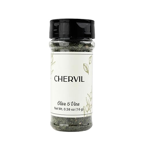 Olive & Vine Chervil, Subtle Anise Flavor, For Sauces & Salads, Rich Tradition, Authentic Taste, For Global Recipes (0.58 Ounce)