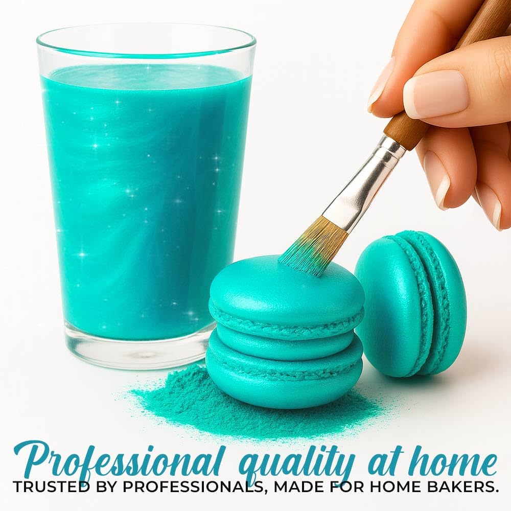 Bulk (20g) Luster Dust Edible Cake Decorations, Teal Edible Dust for Cake Edible Luster Dust for Cupcake Decorations, Cake Drip, Teal Edible Paint