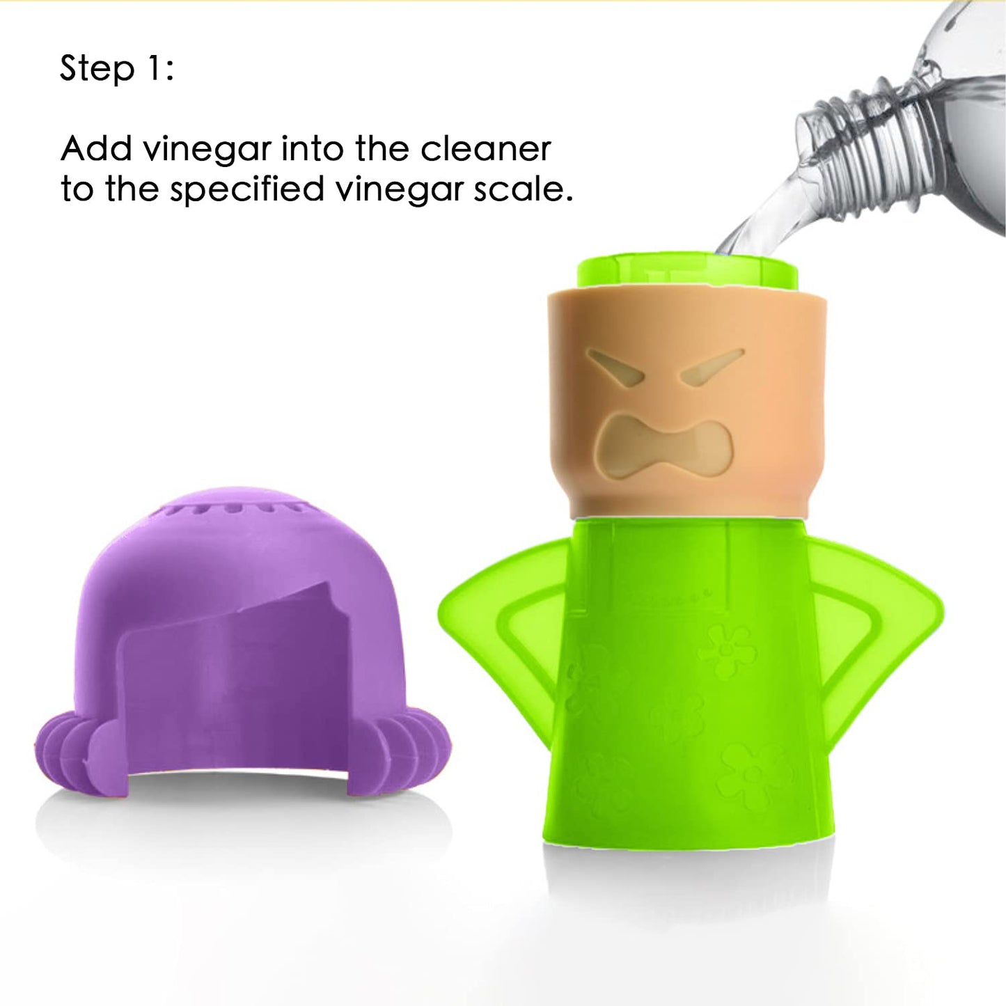 ZPCTECHGO Microwave Steam Cleaner Angry Mom, Steamer Cleaning with Vinegar and Water, Angry Mum Microwave Oven Cleaner for Kitchen Office Chemical