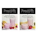 PROTIFIT - High Protein Lemon Raspberry & Strawberry Banana Pudding & Shake Mix 2 Pack, 15g Protein, Low Calorie, Low Fat, Low Carb, Aspartame Free
