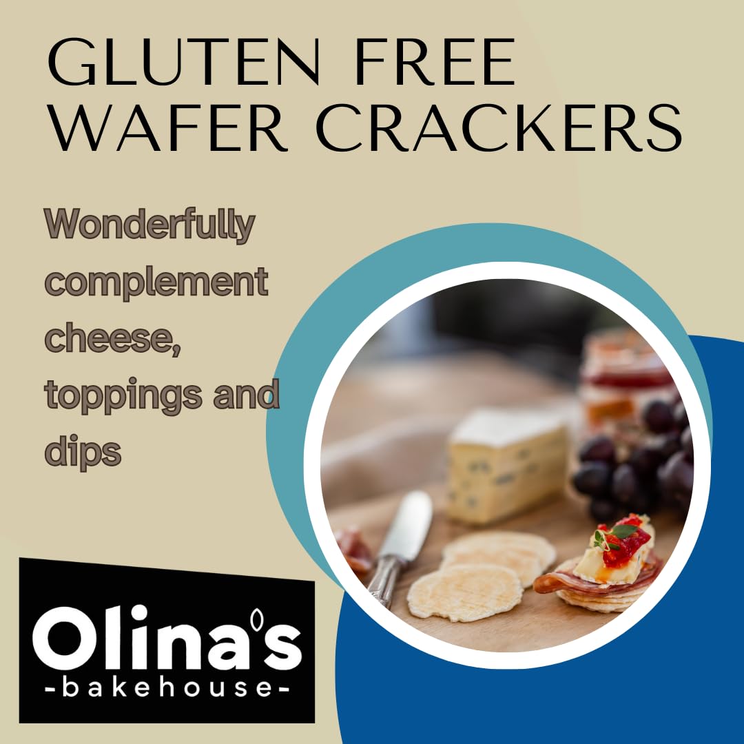 Olina's Bakehouse Wafer Crackers, Gluten Free Natural, 3-Pack