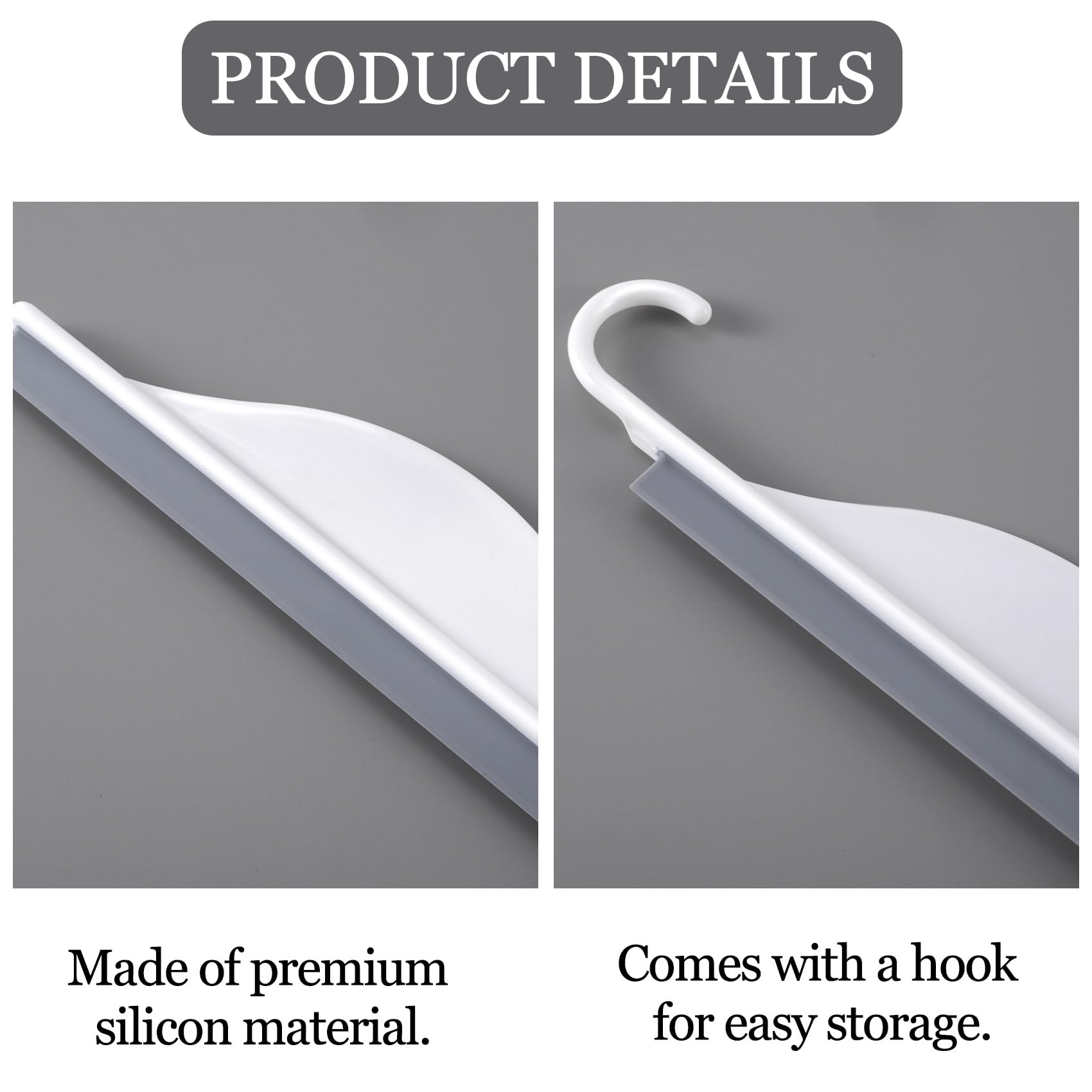 Nuorest 3 pcs Tiny Shower Mirror Squeegee for Bathroom, Window Squeegees for Shower Doors, White Window Wiper Scraper Cleaner Tool, All-Purpose
