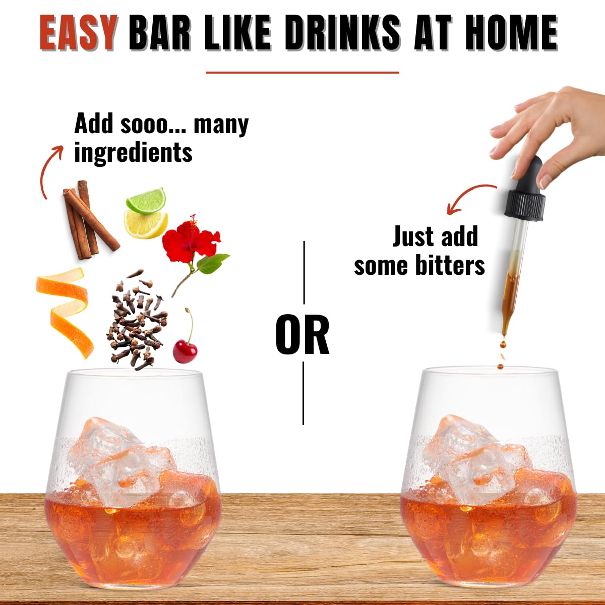 Bab Louie & Co. Cherry Bitters, Non Alcoholic Bitter for Cocktails Old Fashioned Mix (30ml/1 Fl. Oz) Bitters for Cocktails Whiskey Sour Mix, Mocktails