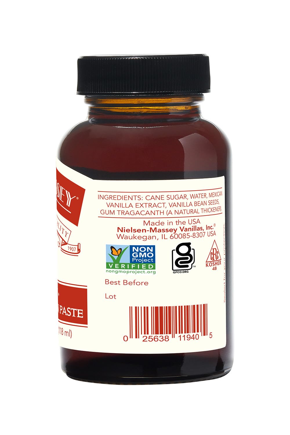 Nielsen-Massey Mexican Pure Vanilla Bean Paste for Baking and Cooking, 4 Ounce Bottle