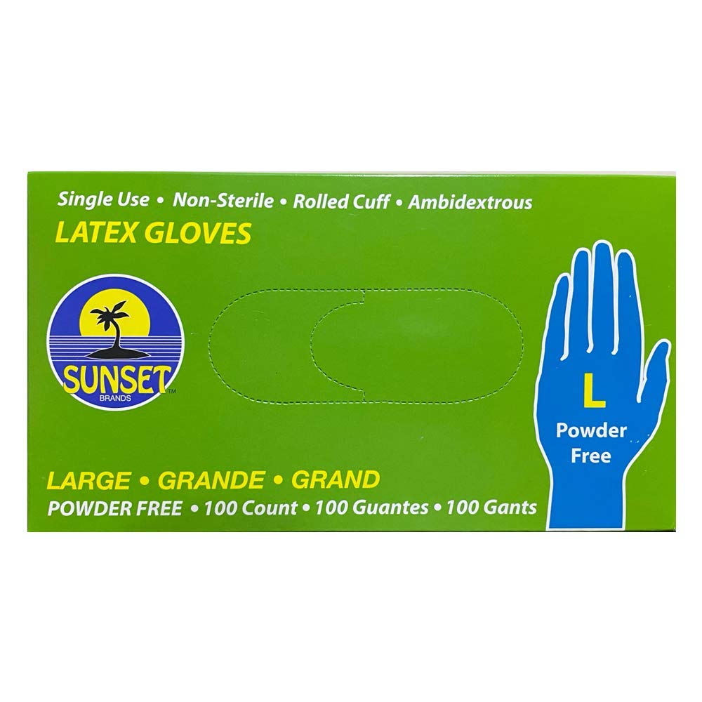 SmoothTouch Latex Gloves- Large-Powder Free- 100 count