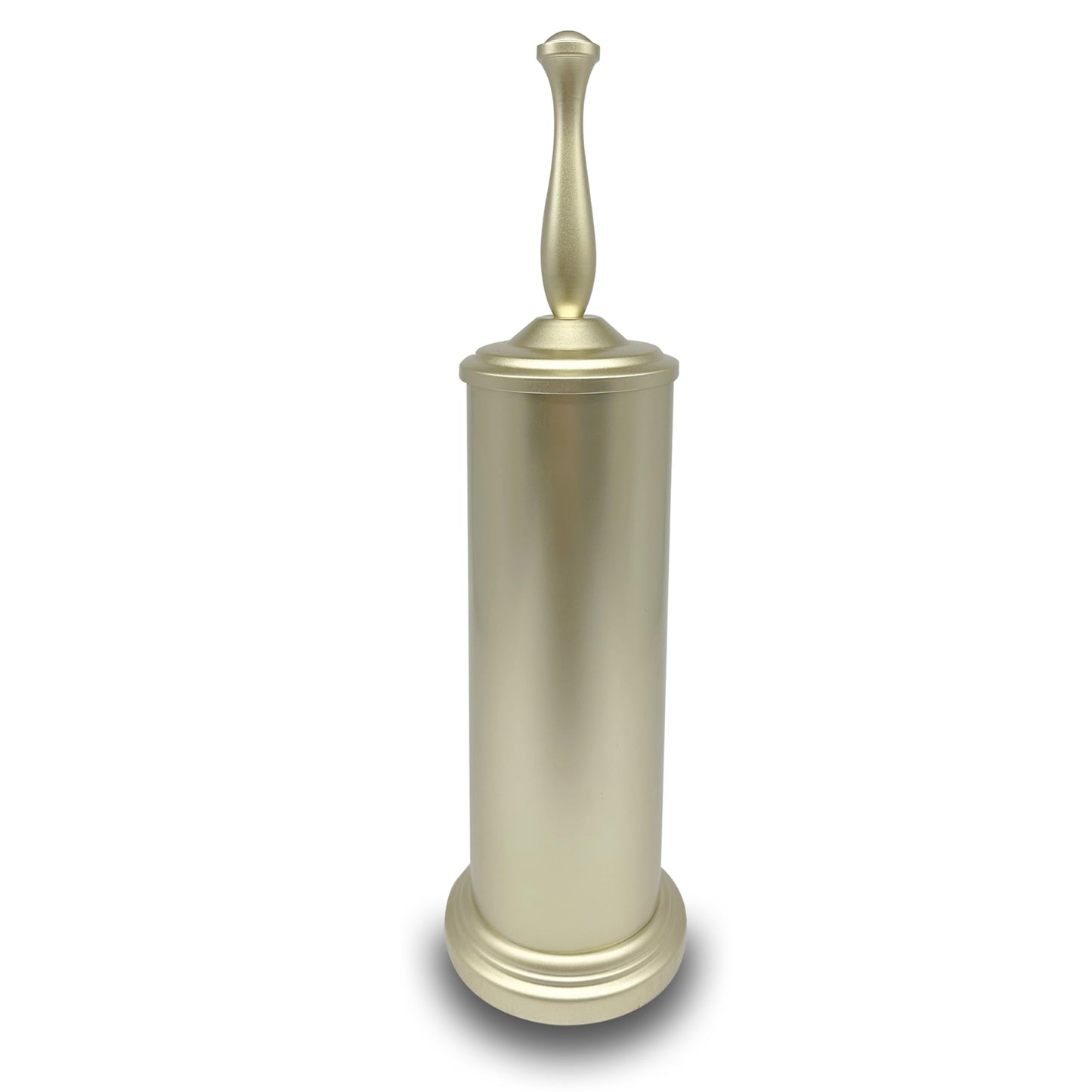 Indecor Home Satin Matte Soft Gold Toilet Bowl Brush with Holder, Durable Bathroom Cleaning Tool, Modern Design for Easy Toilet Maintenance, Bathroom