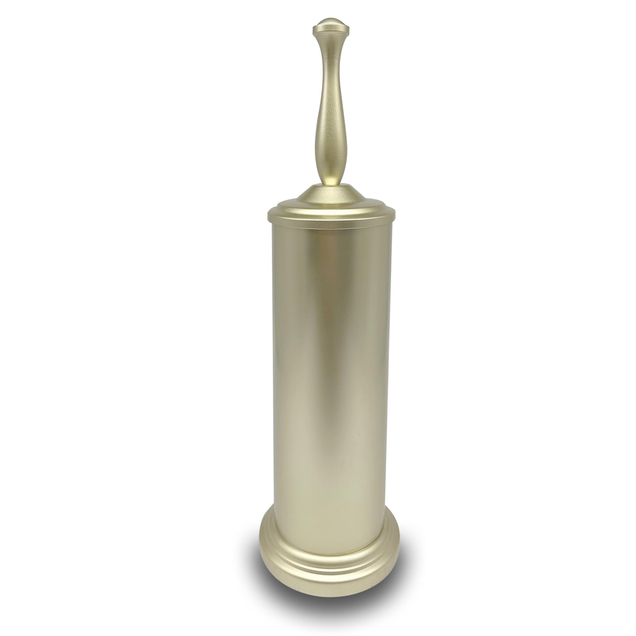 Indecor Home Satin Matte Soft Gold Toilet Bowl Brush with Holder, Durable Bathroom Cleaning Tool, Modern Design for Easy Toilet Maintenance, Bathroom