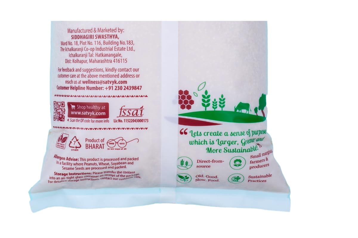 S Siddhagiri's SATVYK THE HEALTH re STORE Organic Dalia/Daliya (Genhu (Wheat) Dalia - 500gms) 17.63 OZ