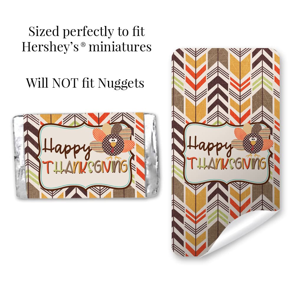 Leftovers Are For Quitters Bust Out The Stretchy Pants Thanksgiving Mini Chocolate Candy Bar Sticker Wrappers, 45 1.4" x 2.6" Wrap Around Labels by