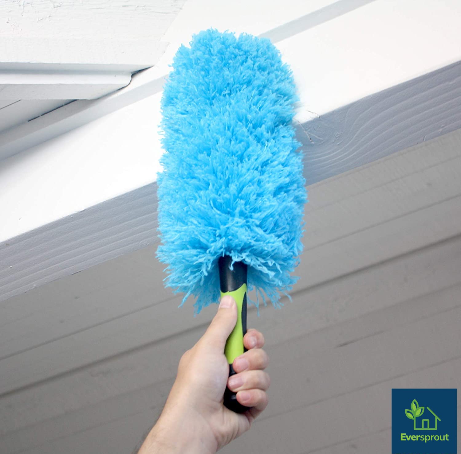 EVERSPROUT Flexible Microfiber Feather Duster | 17-inch Brush Head with Hand-Grip | Lightweight, Attracts Dust | Twists onto Standard Acme Threaded
