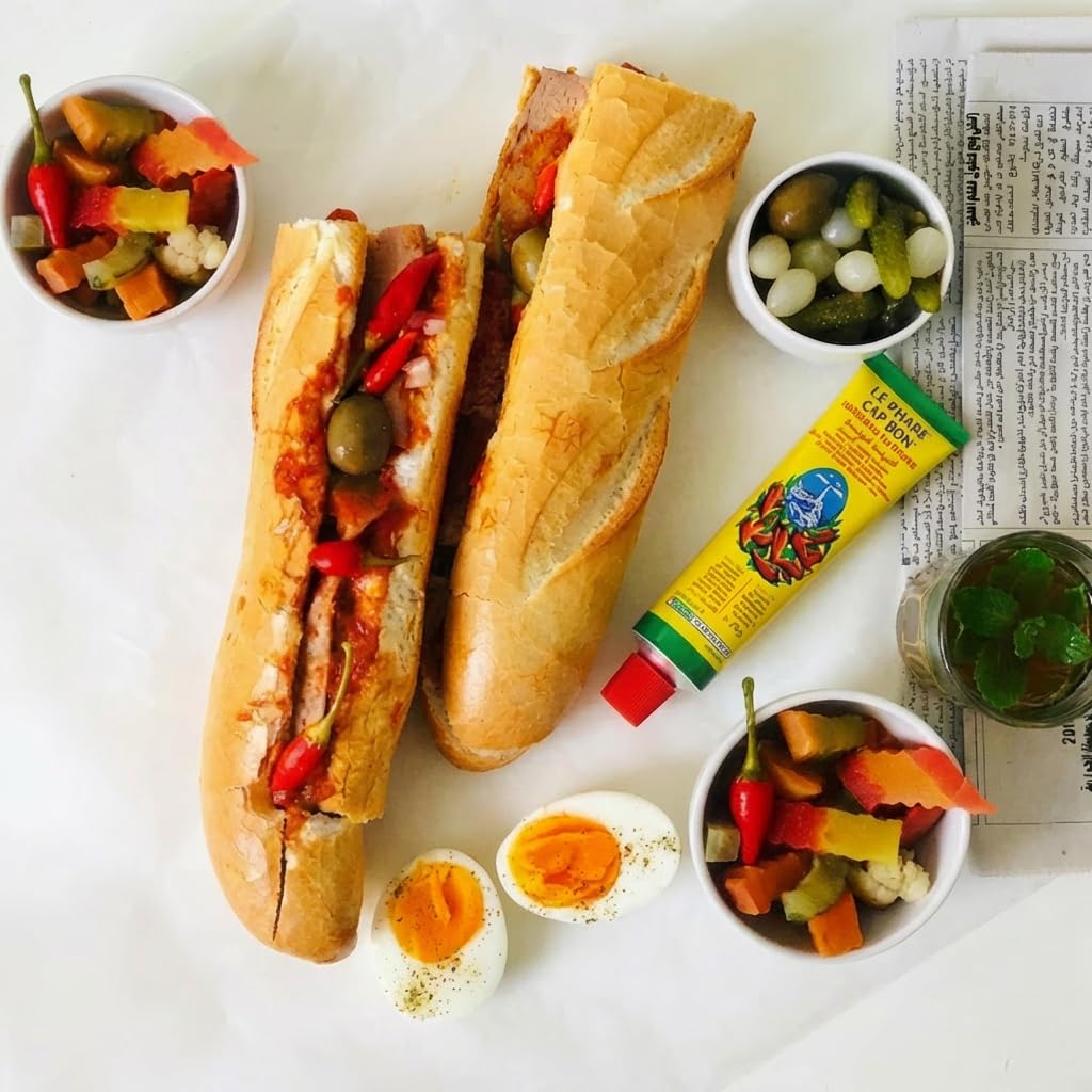 Le Phare du Cap Bon Harissa Paste in Tube - Authentic Tunisian Harissa Berbere spice Sauce, Chili Pepper Paste & Seasoning, Spicy Red Pepper Condiment