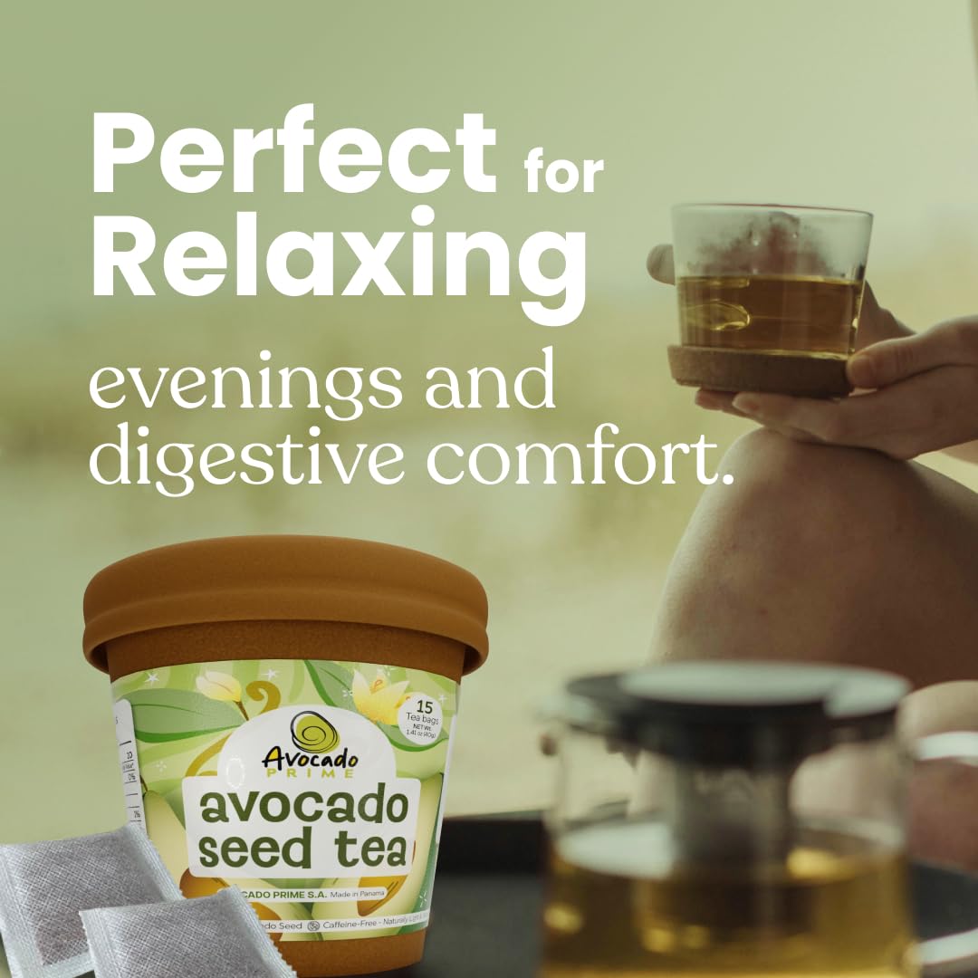 Organic Avocado Tea, Herbal Seed Tea for Digestion, Infusion for Wellness, Premium Natural Organic Tea Beverage, Té de Aguacate | Avocado Prime