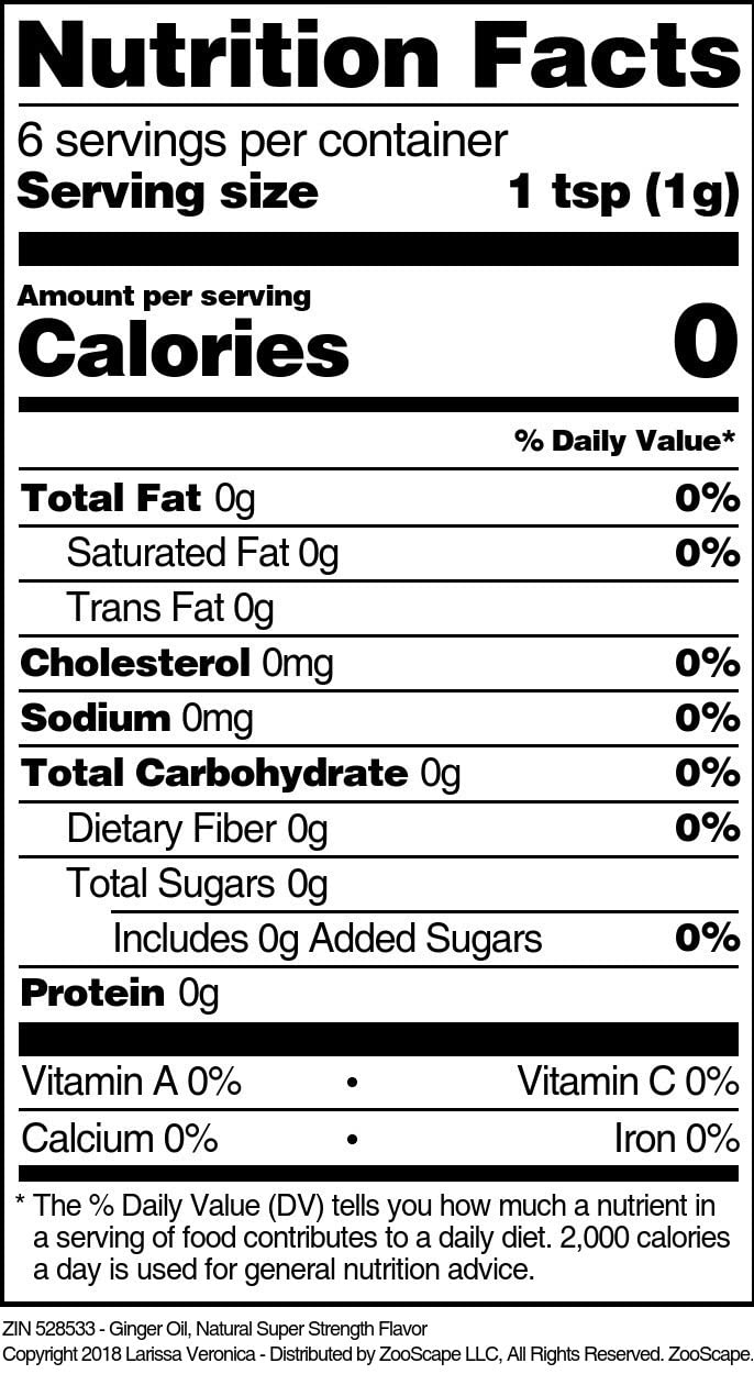 Ginger Oil, Natural Super Strength Flavor (1 oz, ZIN: 528533) - 2 Pack
