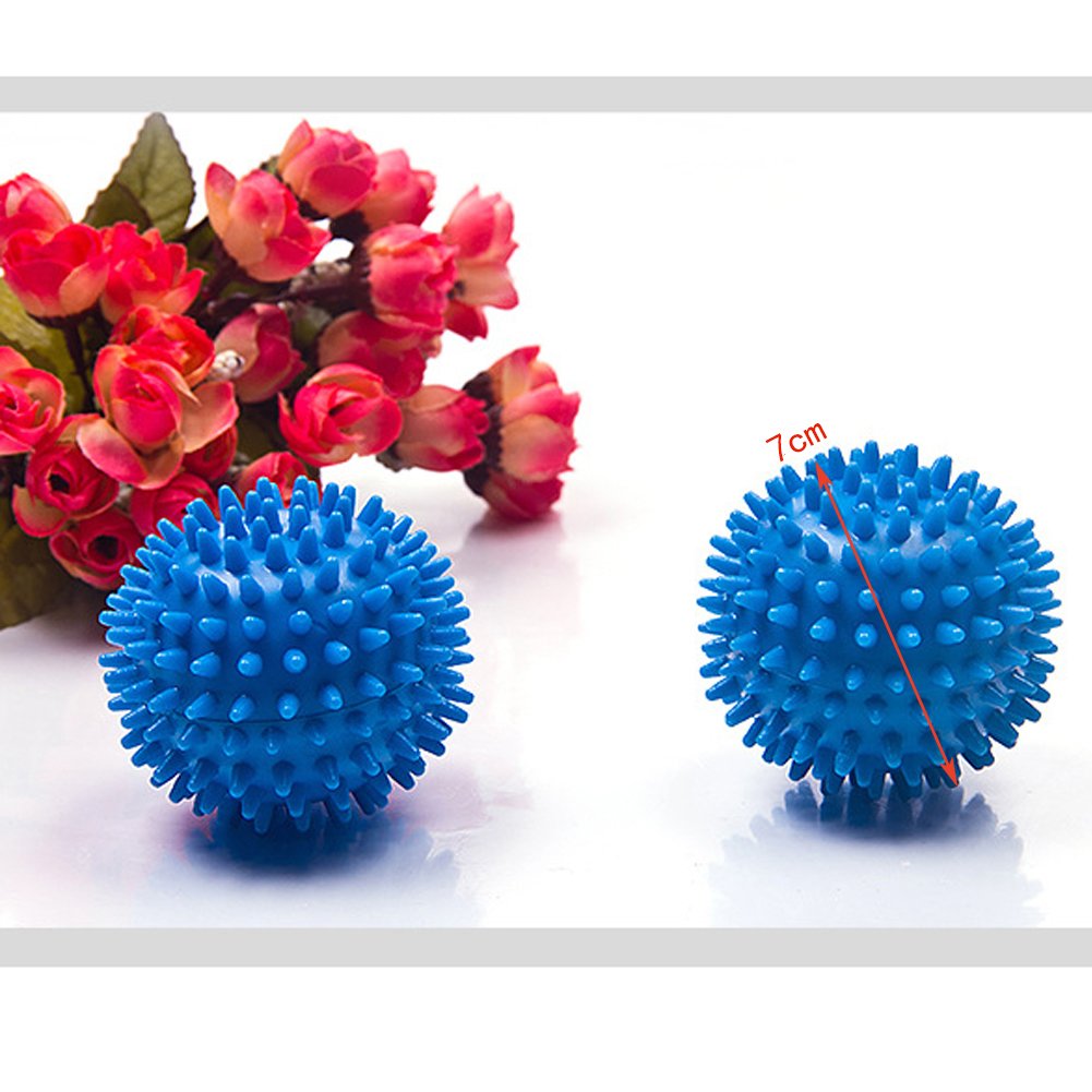 Hard PVC Dryer Balls Laundry Balls,Reusable,7cm in Diameter,Blue (2)