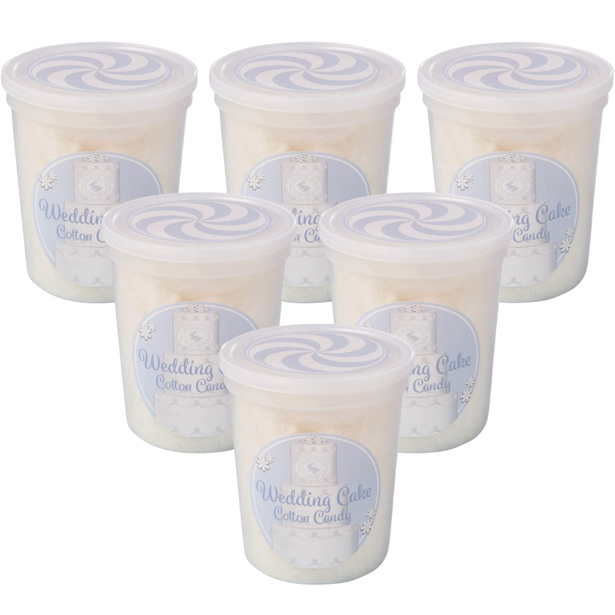 CHOCOLATE STORYBOOK Cotton Candy - Unique Idea for Holidays, Birthdays, Gag Gifts, Party Favors (Wedding Cake, 1.75 oz each, 6-Pack)