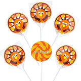 Turkey Swirl Lollipops - 24 Candy Suckers Individually Wrapped Bulk - 2 Inch Pops - Great for Thanksgiving Candy