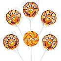 Turkey Swirl Lollipops - 24 Candy Suckers Individually Wrapped Bulk - 2 Inch Pops - Great for Thanksgiving Candy