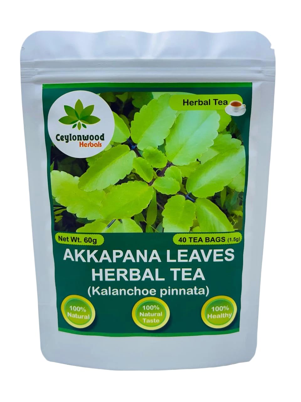 Organic Kalanchoe pinnata Leaves Tea, miracle leaf air plants Bryophyllum Pinnatum Herbal Tea, 40 Tea Bags/ 1.5g