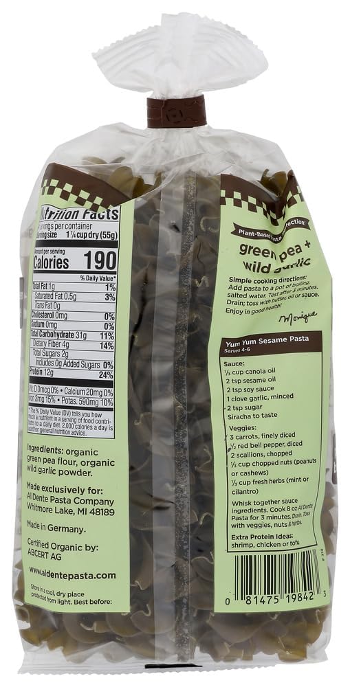 Al Dente Organic Green Pea & Wild Garlic Pasta, 227 GR