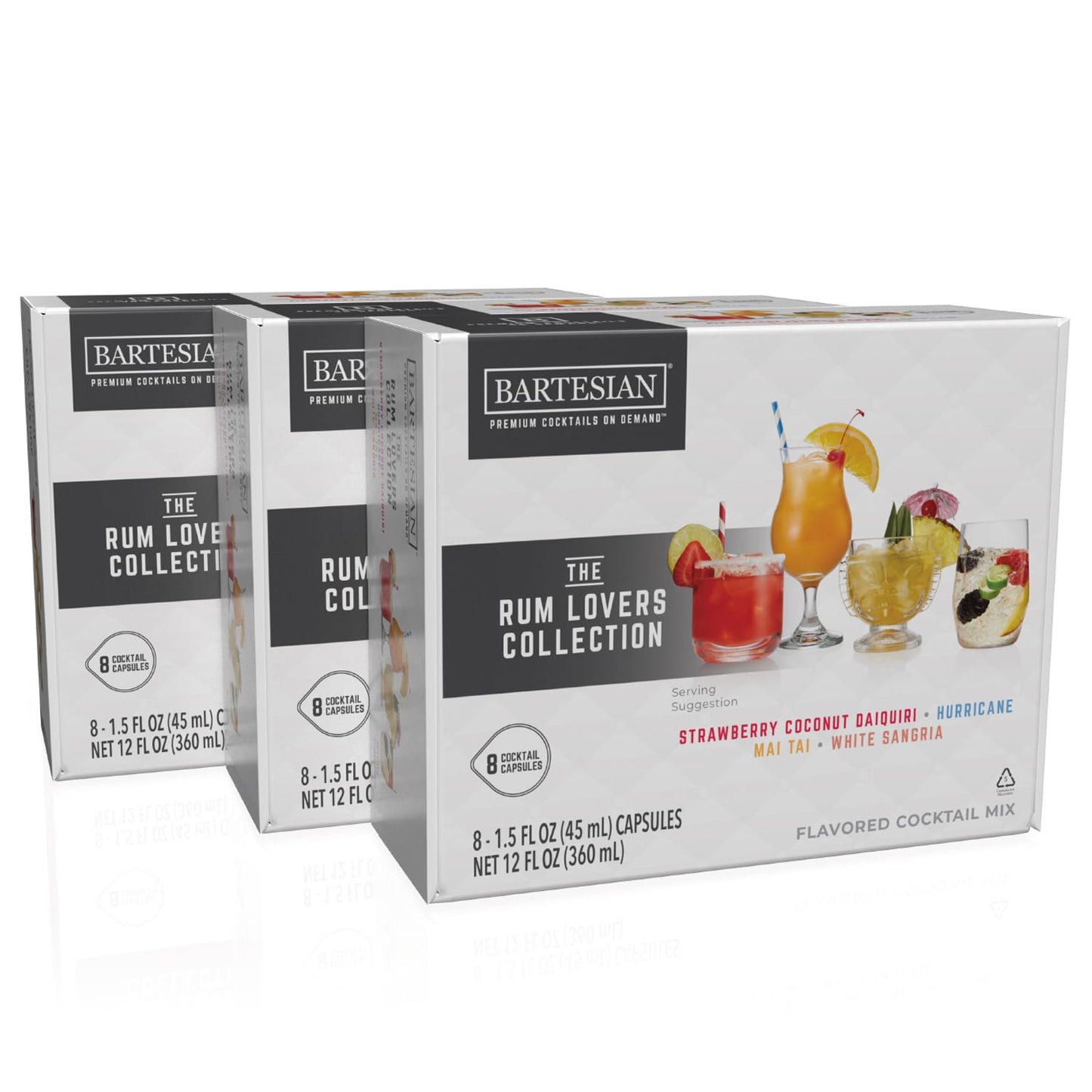 Bartesian 24-Pack Rum Lovers Favorites Collection for Cocktail Machine - Home Bar Mixology Cocktails Mix Pod Capsule Set To Use With the Cocktail