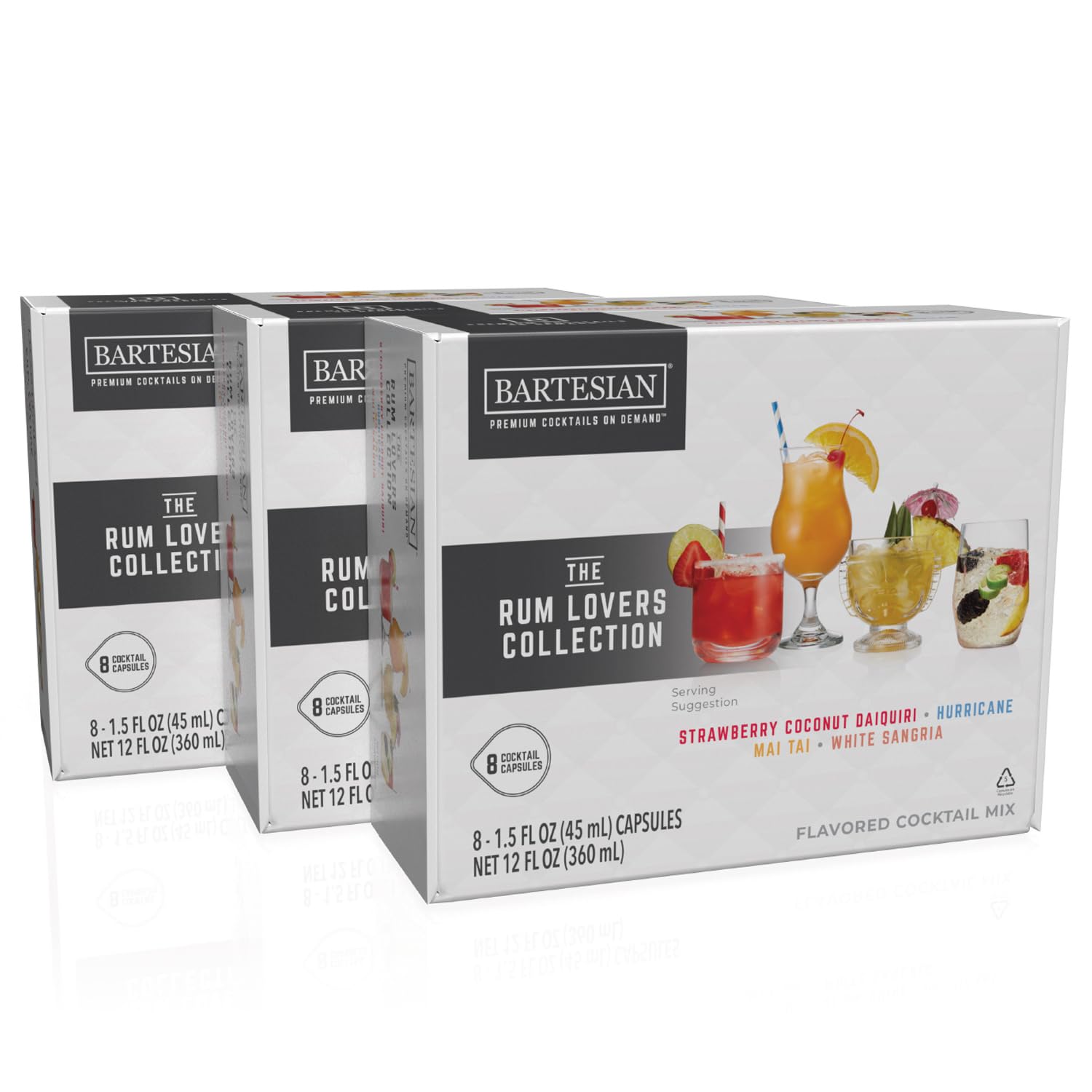 Bartesian 24-Pack Rum Lovers Favorites Collection for Cocktail Machine - Home Bar Mixology Cocktails Mix Pod Capsule Set To Use With the Cocktail