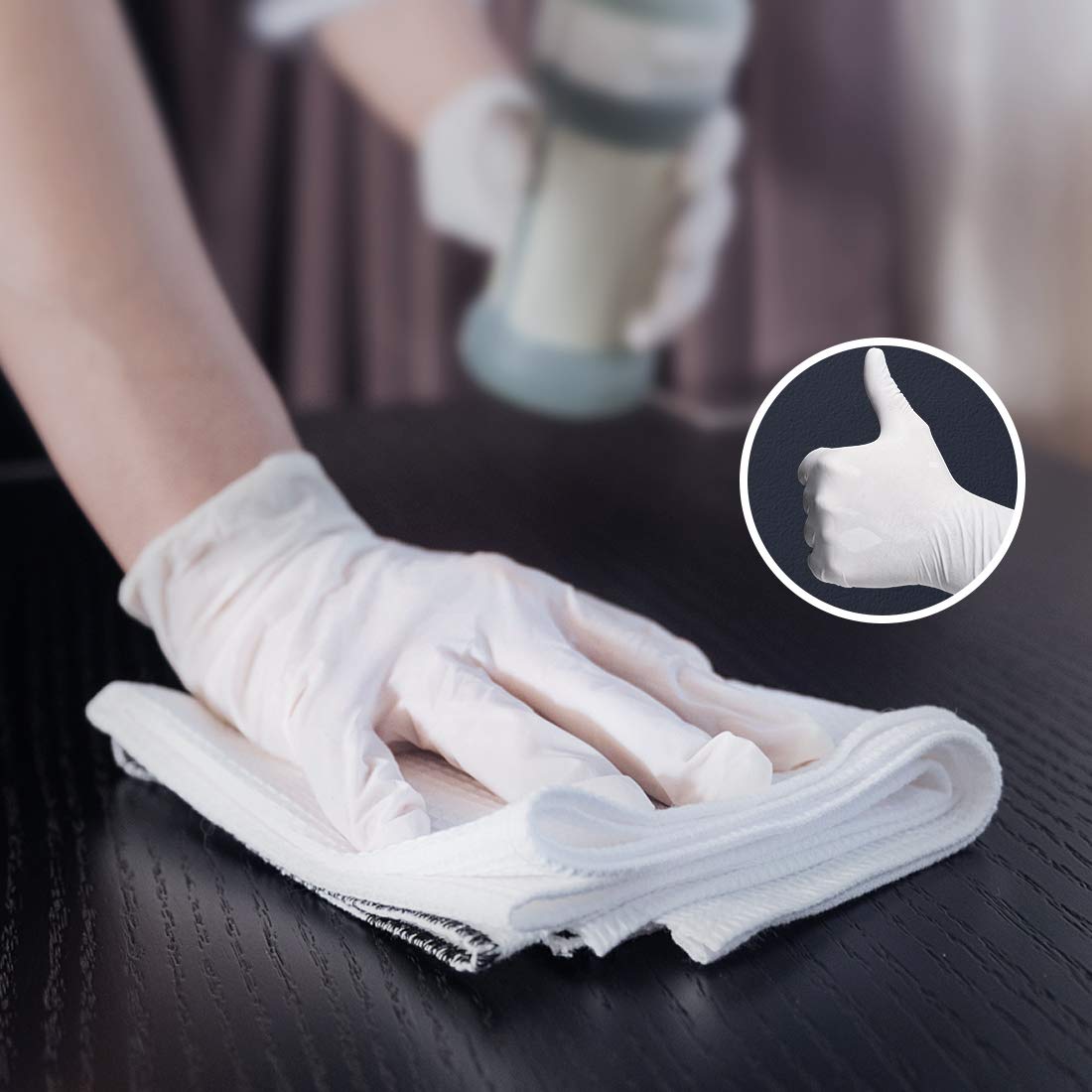 100 pcs Nitrile G10ve, Disposable Powder Free Nitrile G10ves, Home/Food Service and More, M Size