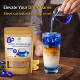 Butterfly Pea Flower Powder - 50 Tea Bags (2 g Each) - Vibrant Blue Herbal Tea - Antioxidant-Rich - 100% Natural, Vegan, Non-GMO, Sugar-Free