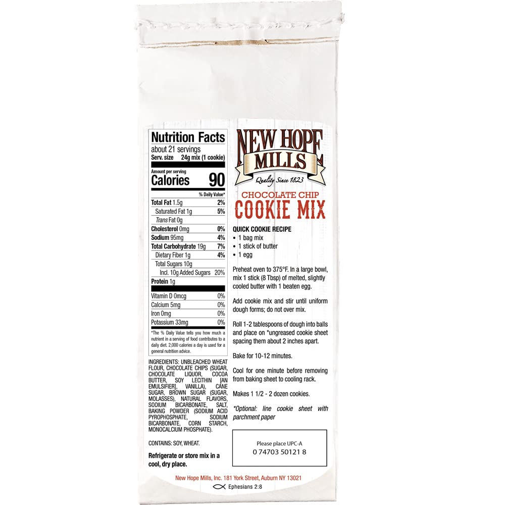 Chocolate Chip Cookie Mix by New Hope Mills: Homemade Treats, Made Easy! 17.5 oz